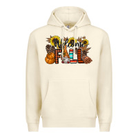Sandshell Welcome Fall Pumpkin Premium Hoodie - CowhideDigitalArt