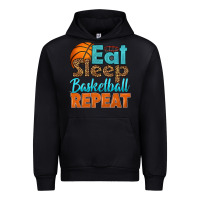 Black eat sleep basketball repeat Urban Hoodie - HRA Design Shop