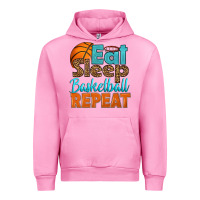Fuchsia Pink eat sleep basketball repeat Urban Hoodie - HRA Design Shop