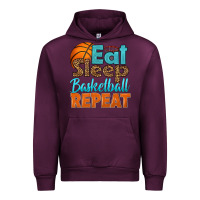 Mauve Wine eat sleep basketball repeat Urban Hoodie - HRA Design Shop
