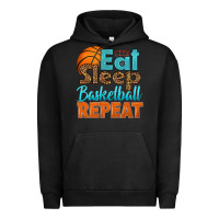 Pigment Black eat sleep basketball repeat Urban Hoodie - HRA Design Shop