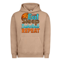 Pigment Burro eat sleep basketball repeat Urban Hoodie - HRA Design Shop