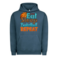 Pigment Midnight Navy eat sleep basketball repeat Urban Hoodie - HRA Design Shop