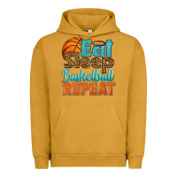 Pigment Peanut Butter eat sleep basketball repeat Urban Hoodie - HRA Design Shop