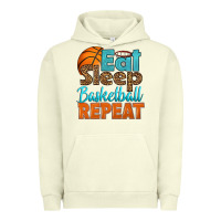 Pigment Pistachio eat sleep basketball repeat Urban Hoodie - HRA Design Shop