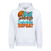 White eat sleep basketball repeat Urban Hoodie - HRA Design Shop