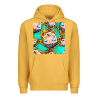 Mustard hedgehog western seamless pattern Premium Hoodie - HRA Design Shop