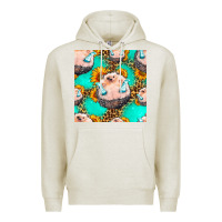 Oatmeal Heather hedgehog western seamless pattern Premium Hoodie - HRA Design Shop