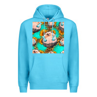 Ocean Blue hedgehog western seamless pattern Premium Hoodie - HRA Design Shop