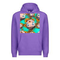 Purple hedgehog western seamless pattern Premium Hoodie - HRA Design Shop