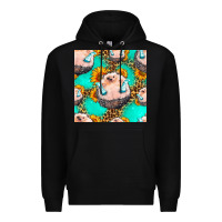 Black hedgehog western seamless pattern Premium Hoodie - HRA Design Shop