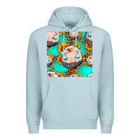 Blue Mist hedgehog western seamless pattern Premium Hoodie - HRA Design Shop