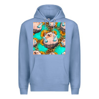 Colony Blue hedgehog western seamless pattern Premium Hoodie - HRA Design Shop
