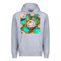 Heather Grey hedgehog western seamless pattern Premium Hoodie - HRA Design Shop