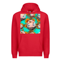 Red hedgehog western seamless pattern Premium Hoodie - HRA Design Shop