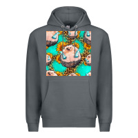 Rock hedgehog western seamless pattern Premium Hoodie - HRA Design Shop