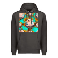 Smoke hedgehog western seamless pattern Premium Hoodie - HRA Design Shop