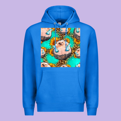 Hedgehog Western Seamless Pattern Premium Hoodie Designed By Hra Design Shop