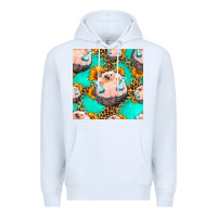 White hedgehog western seamless pattern Premium Hoodie - HRA Design Shop