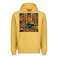 Antique Gold western sunflowers camera seamless pattern Premium Hoodie - HRA Design Shop