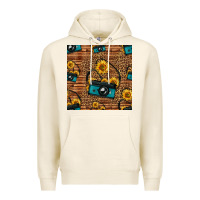 Tofu western sunflowers camera seamless pattern Premium Hoodie - HRA Design Shop