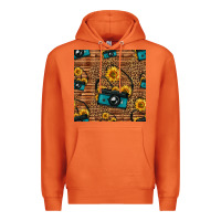 Carrot western sunflowers camera seamless pattern Premium Hoodie - HRA Design Shop