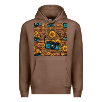 Chestnut western sunflowers camera seamless pattern Premium Hoodie - HRA Design Shop
