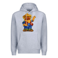 Heather Grey scarecrow Premium Hoodie - FaDigitalArtStudio