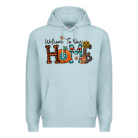 Blue Mist welcome to our home Premium Hoodie - CowhideDigitalArt