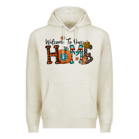 Oatmeal Heather welcome to our home Premium Hoodie - CowhideDigitalArt
