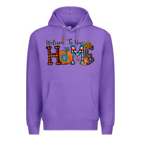 Purple welcome to our home Premium Hoodie - CowhideDigitalArt