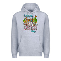 Heather Grey Happy Easter Day Rodeo Premium Hoodie - Neo Western