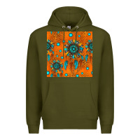 Army Green western dreamcatchers seamless pattern Premium Hoodie - HRA Design Shop
