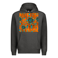 Charcoal Heather western dreamcatchers seamless pattern Premium Hoodie - HRA Design Shop