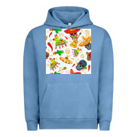 Pigment Pebble Blue mexico seamless pattern Urban Hoodie - FaDigitalArtStudio