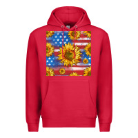 Cardinal sunflowers american flag seamless pattern Premium Hoodie - HRA Design Shop