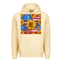 Pina Colada sunflowers american flag seamless pattern Premium Hoodie - HRA Design Shop