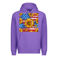 Purple sunflowers american flag seamless pattern Premium Hoodie - HRA Design Shop