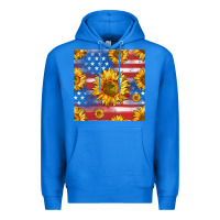 True Royal sunflowers american flag seamless pattern Premium Hoodie - HRA Design Shop