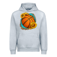 Heather Grey western basketball with sunflower Urban Hoodie - HRA Design Shop