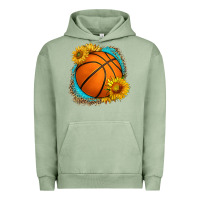 Pigment Oil Green western basketball with sunflower Urban Hoodie - HRA Design Shop