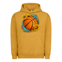 Pigment Peanut Butter western basketball with sunflower Urban Hoodie - HRA Design Shop