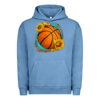 Pigment Pebble Blue western basketball with sunflower Urban Hoodie - HRA Design Shop