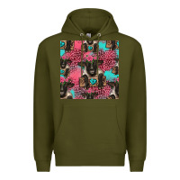 Army Green black sheep seamless pattern Premium Hoodie - HRA Design Shop