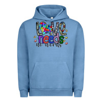 Pigment Pebble Blue love need no words Urban Hoodie - SublimationCraftShop