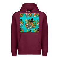 Burgundy salty vibes seamless pattern Premium Hoodie - HRA Design Shop