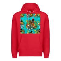 Red salty vibes seamless pattern Premium Hoodie - HRA Design Shop
