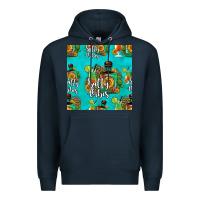 Navy salty vibes seamless pattern Premium Hoodie - HRA Design Shop