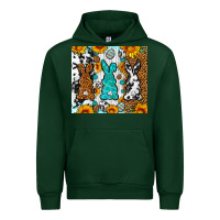 Forest Green Easter bunnies leopard cowhide tumbler Easter Day Urban Hoodie - Neo Western
