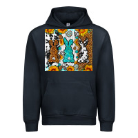 Navy Easter bunnies leopard cowhide tumbler Easter Day Urban Hoodie - Neo Western